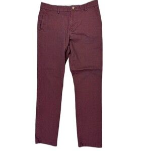 Old Navy Size 31x32 Mens Chino Pants Burgandy Ultimate Slim (Actual Inseam 30.5)